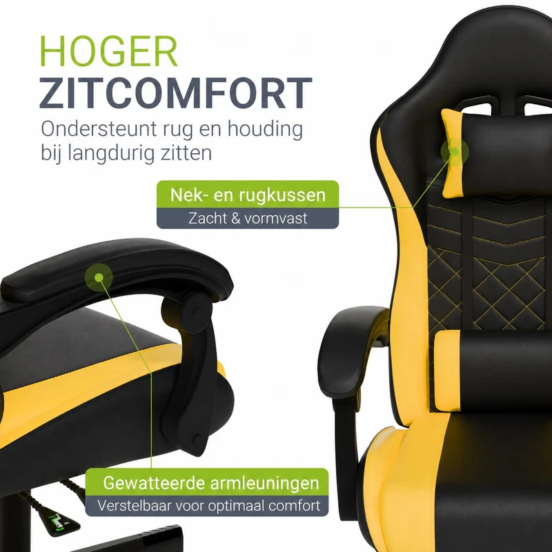 Chaise gamer HyperSeat – simili cuir, réglable