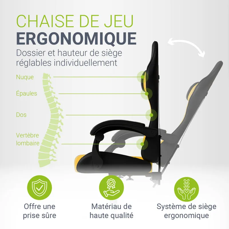 Chaise gamer HyperSeat – simili cuir, réglable