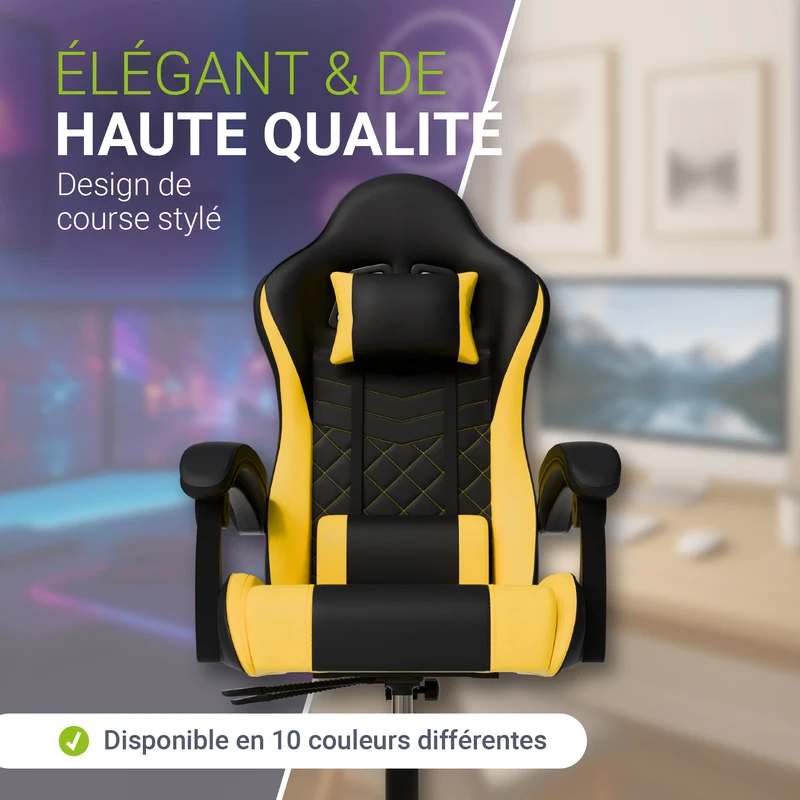 Chaise gamer HyperSeat – simili cuir, réglable