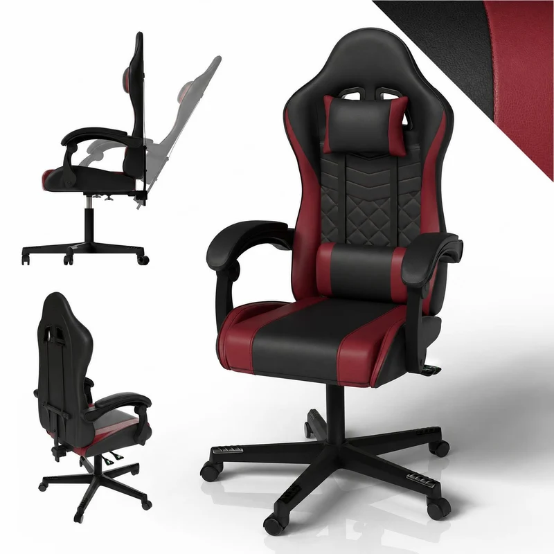 Chaise gamer HyperSeat – simili cuir, réglable