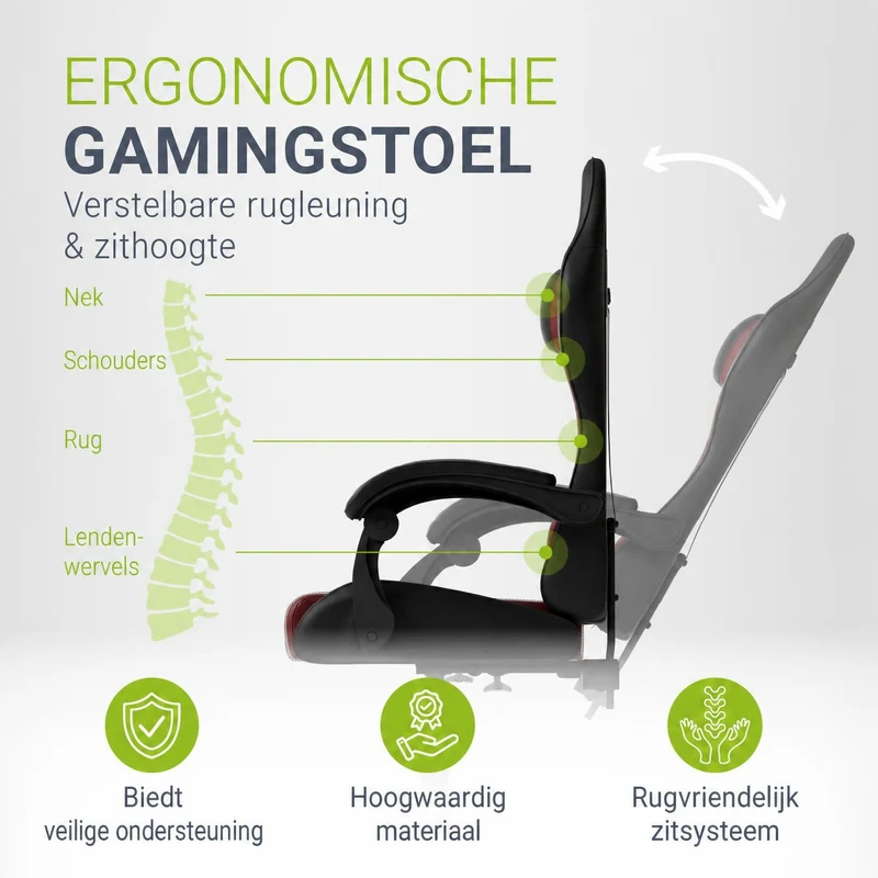 Chaise gamer HyperSeat – simili cuir, réglable