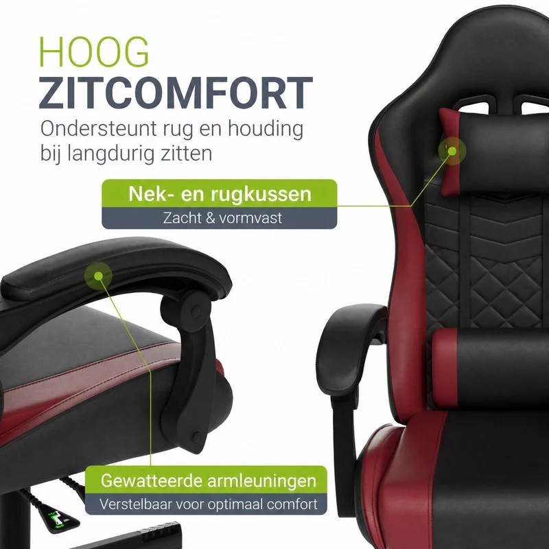Chaise gamer HyperSeat – simili cuir, réglable