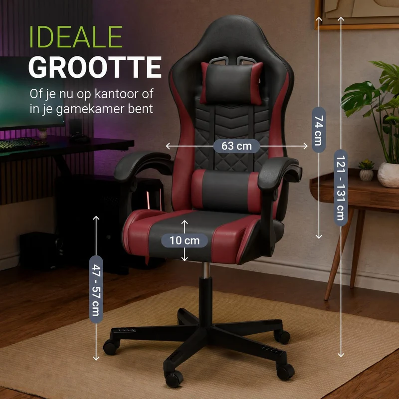 Chaise gamer HyperSeat – simili cuir, réglable