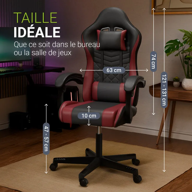 Chaise gamer HyperSeat – simili cuir, réglable