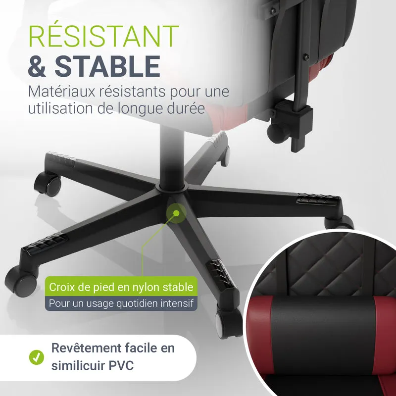 Chaise gamer HyperSeat – simili cuir, réglable