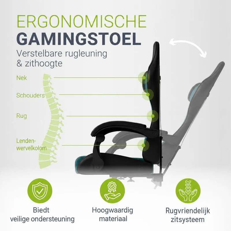 Chaise gamer HyperSeat – simili cuir, réglable