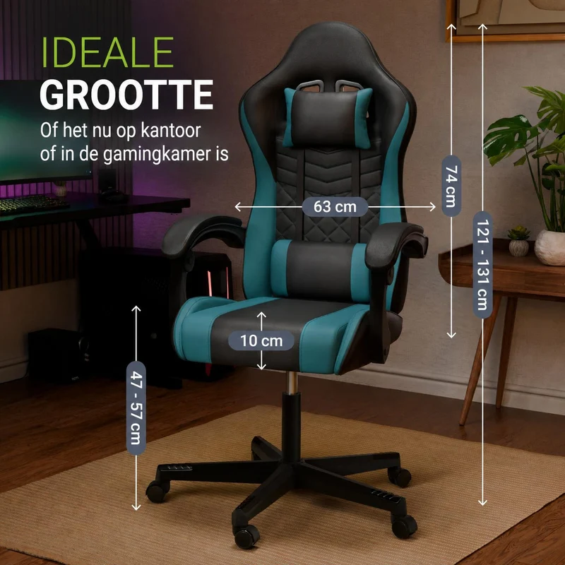 Chaise gamer HyperSeat – simili cuir, réglable