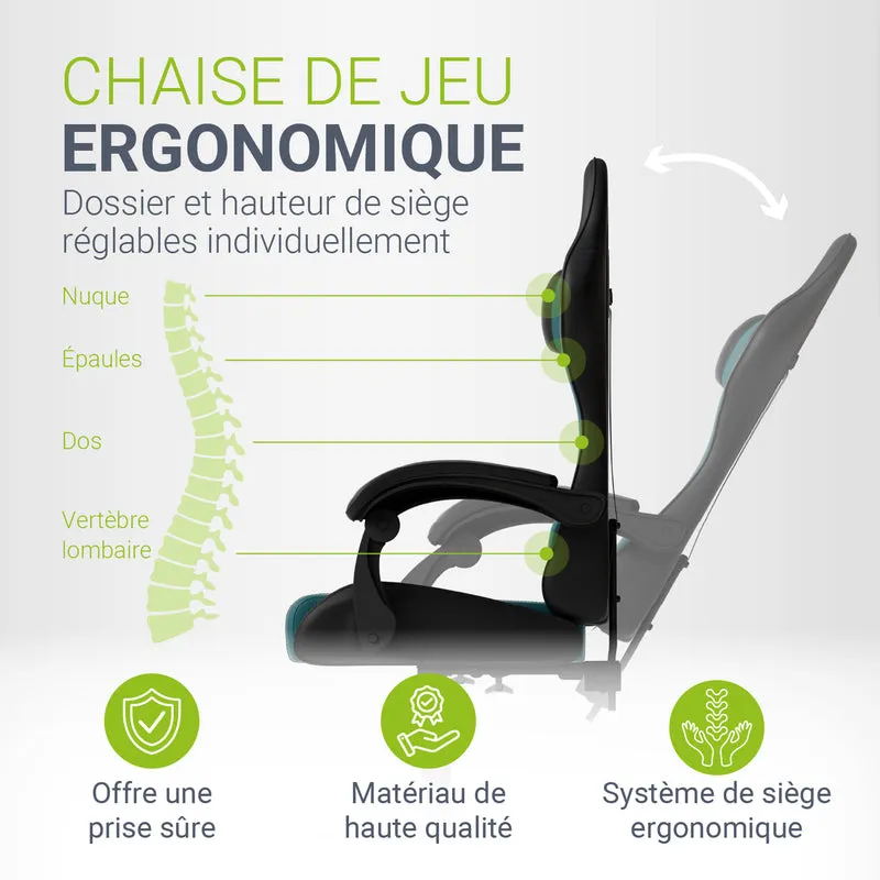Chaise gamer HyperSeat – simili cuir, réglable