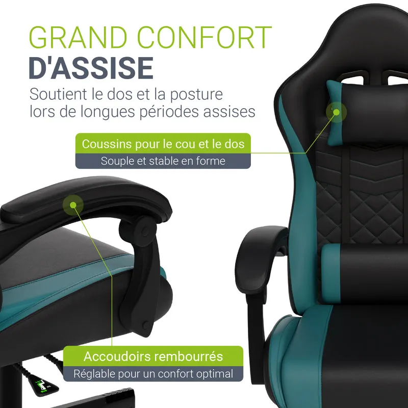 Chaise gamer HyperSeat – simili cuir, réglable