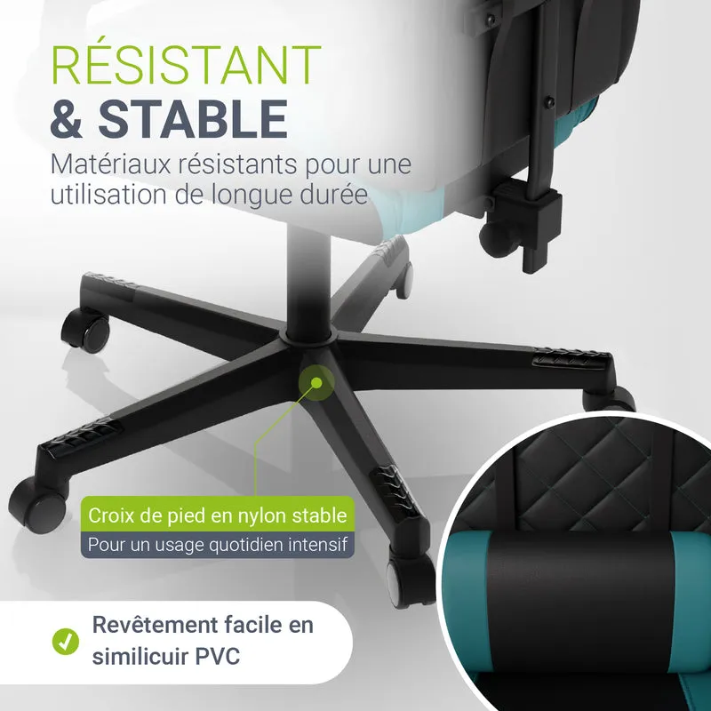 Chaise gamer HyperSeat – simili cuir, réglable