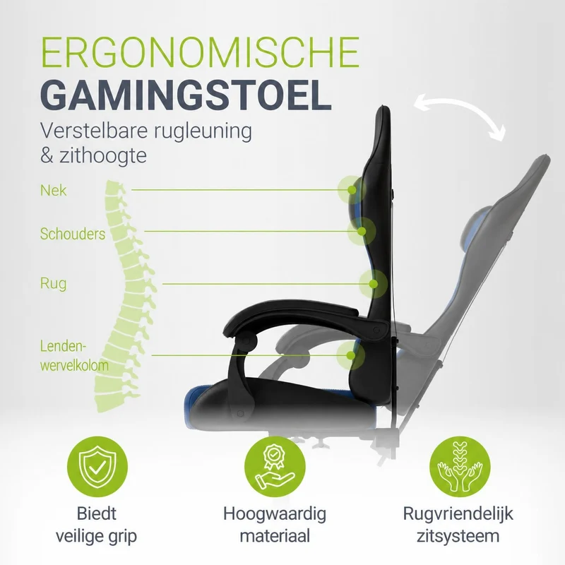 Chaise gamer HyperSeat – simili cuir, réglable
