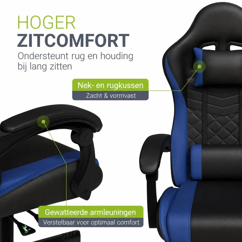 Chaise gamer HyperSeat – simili cuir, réglable
