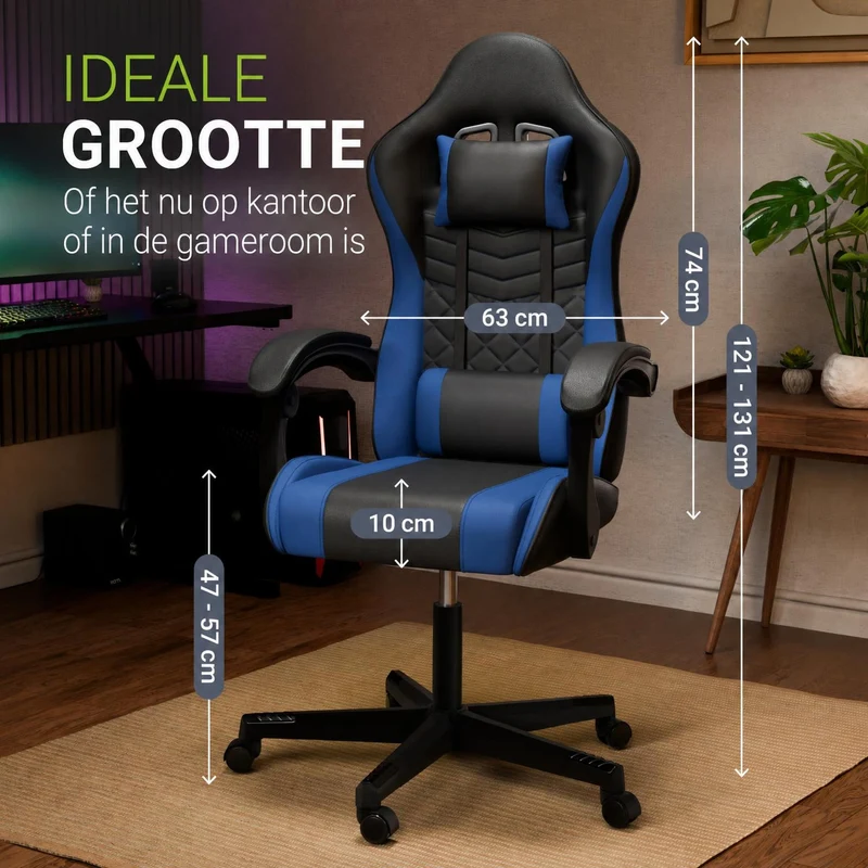 Chaise gamer HyperSeat – simili cuir, réglable