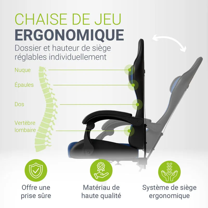 Chaise gamer HyperSeat – simili cuir, réglable