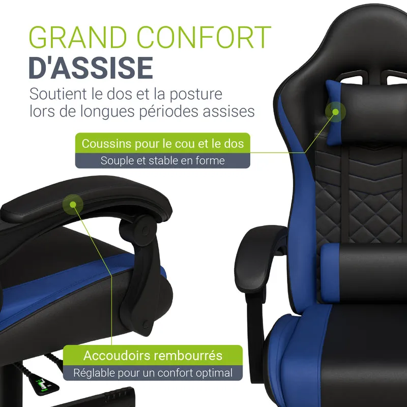 Chaise gamer HyperSeat – simili cuir, réglable
