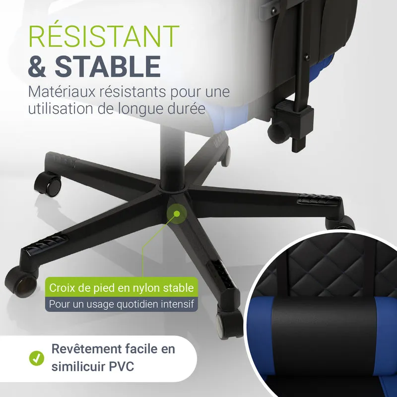 Chaise gamer HyperSeat – simili cuir, réglable