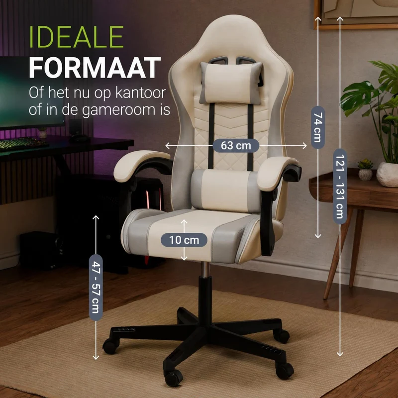 Chaise gamer HyperSeat – simili cuir, réglable