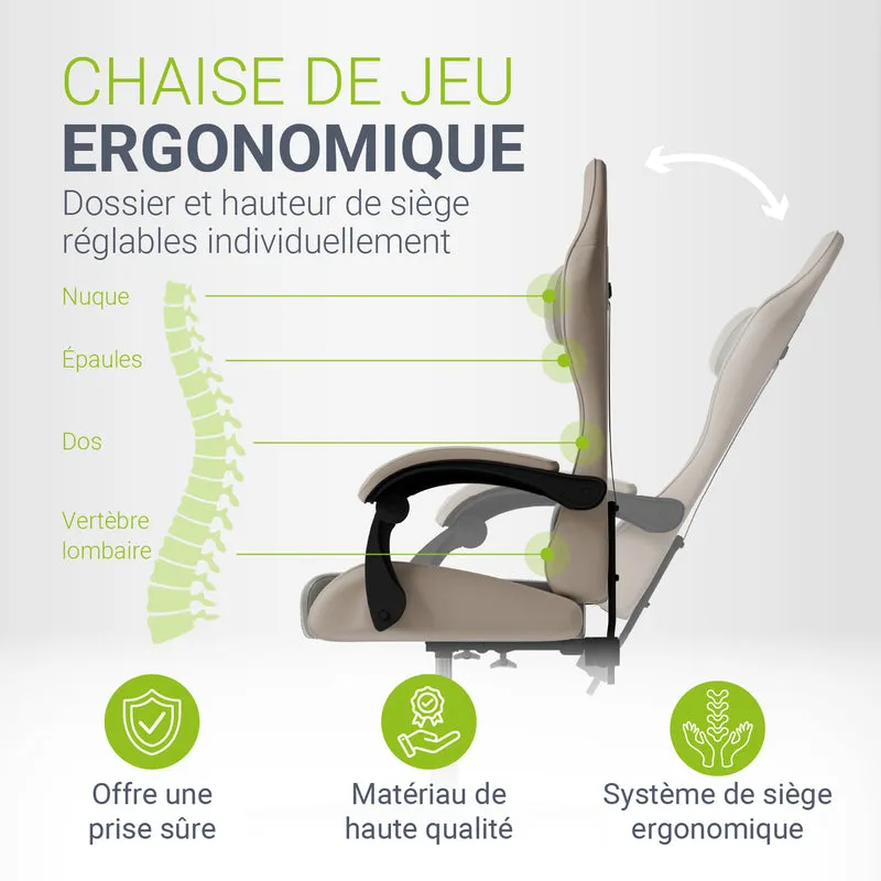 Chaise gamer HyperSeat – simili cuir, réglable