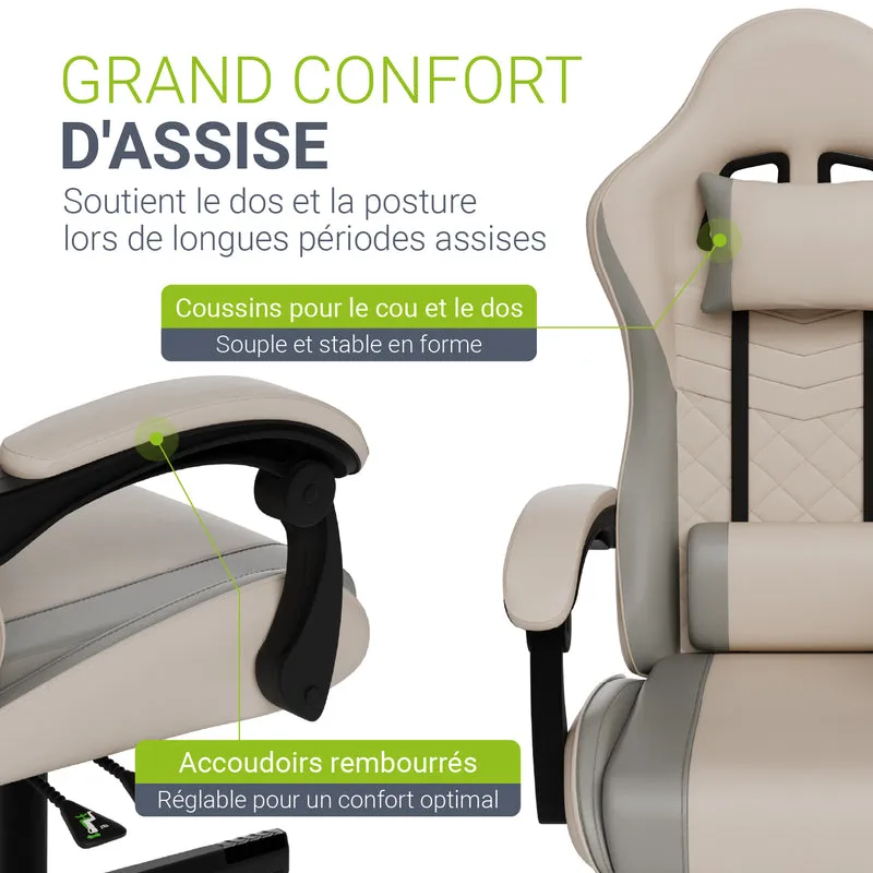 Chaise gamer HyperSeat – simili cuir, réglable