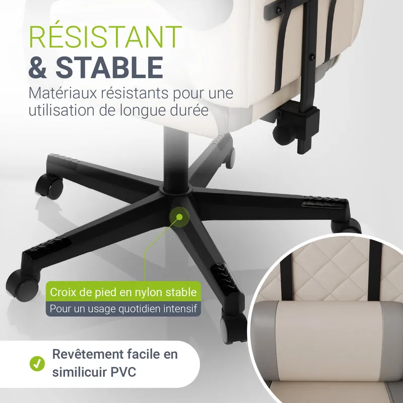 Chaise gamer HyperSeat – simili cuir, réglable