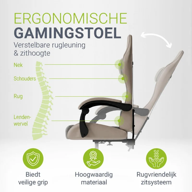 Chaise gamer HyperSeat – simili cuir, réglable
