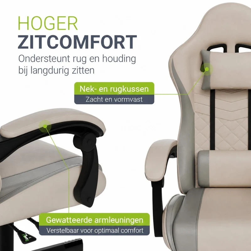 Chaise gamer HyperSeat – simili cuir, réglable