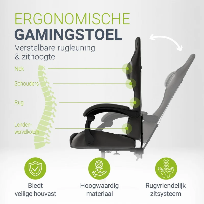 Chaise gamer HyperSeat – simili cuir, réglable
