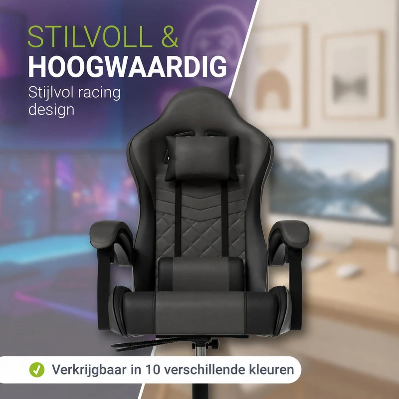 Chaise gamer HyperSeat – simili cuir, réglable