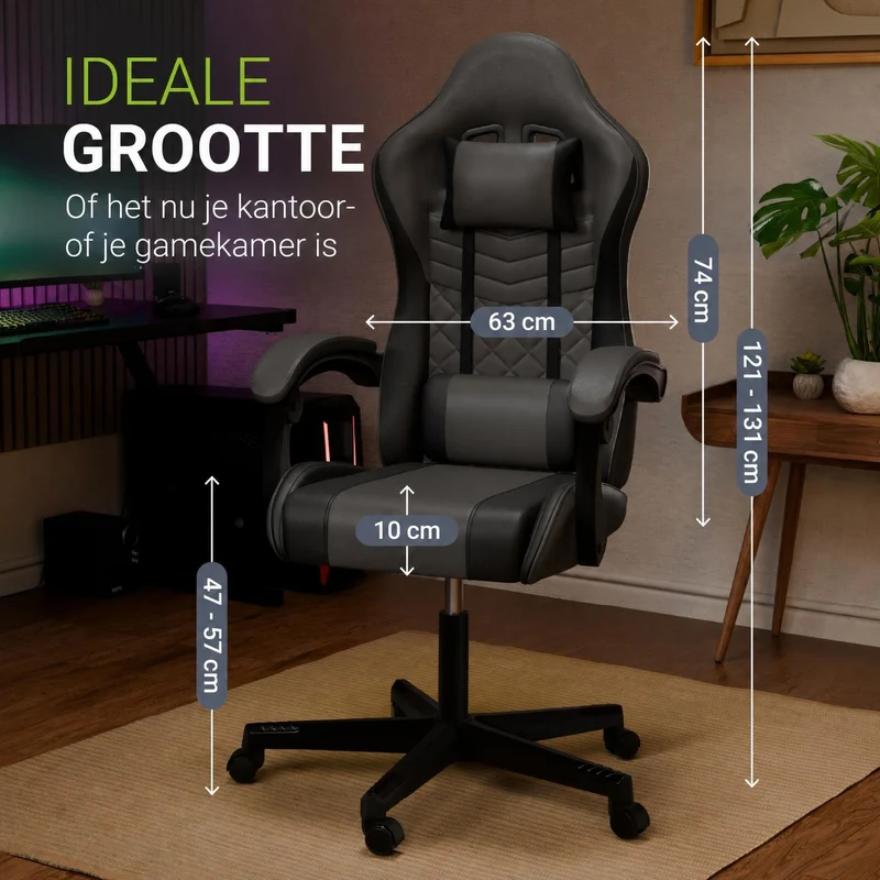 Chaise gamer HyperSeat – simili cuir, réglable