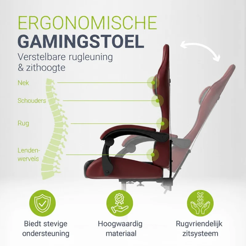 Chaise gamer HyperSeat – simili cuir, réglable