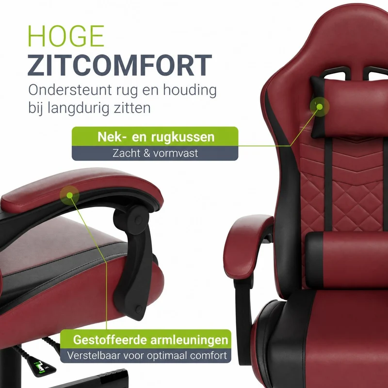 Chaise gamer HyperSeat – simili cuir, réglable