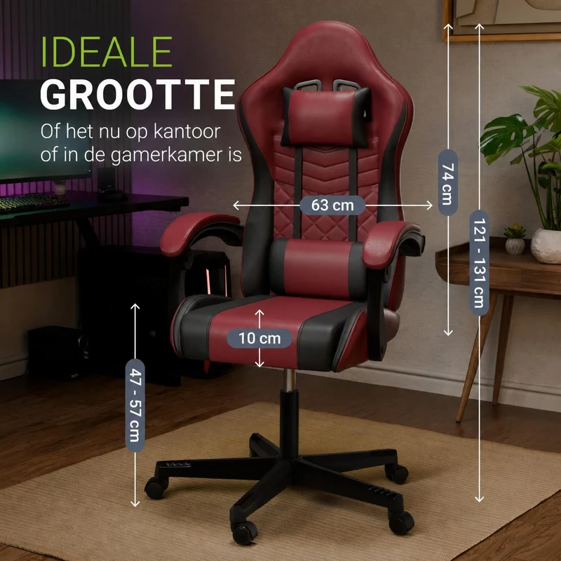 Chaise gamer HyperSeat – simili cuir, réglable