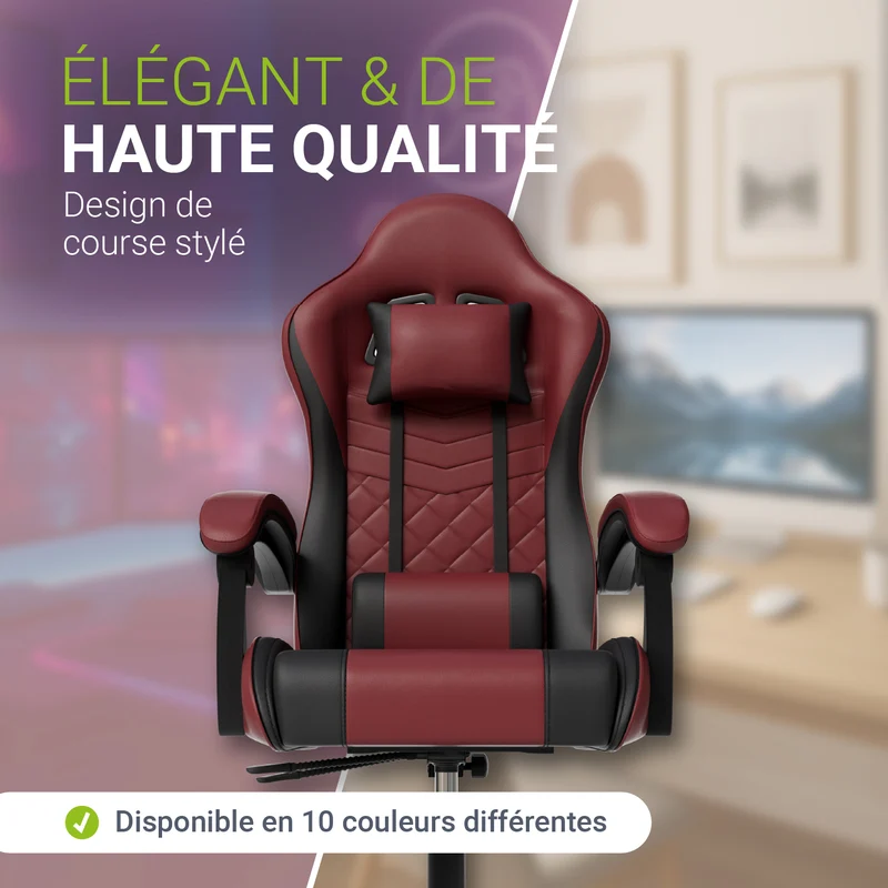 Chaise gamer HyperSeat – simili cuir, réglable