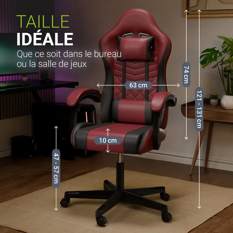 Chaise gamer HyperSeat – simili cuir, réglable