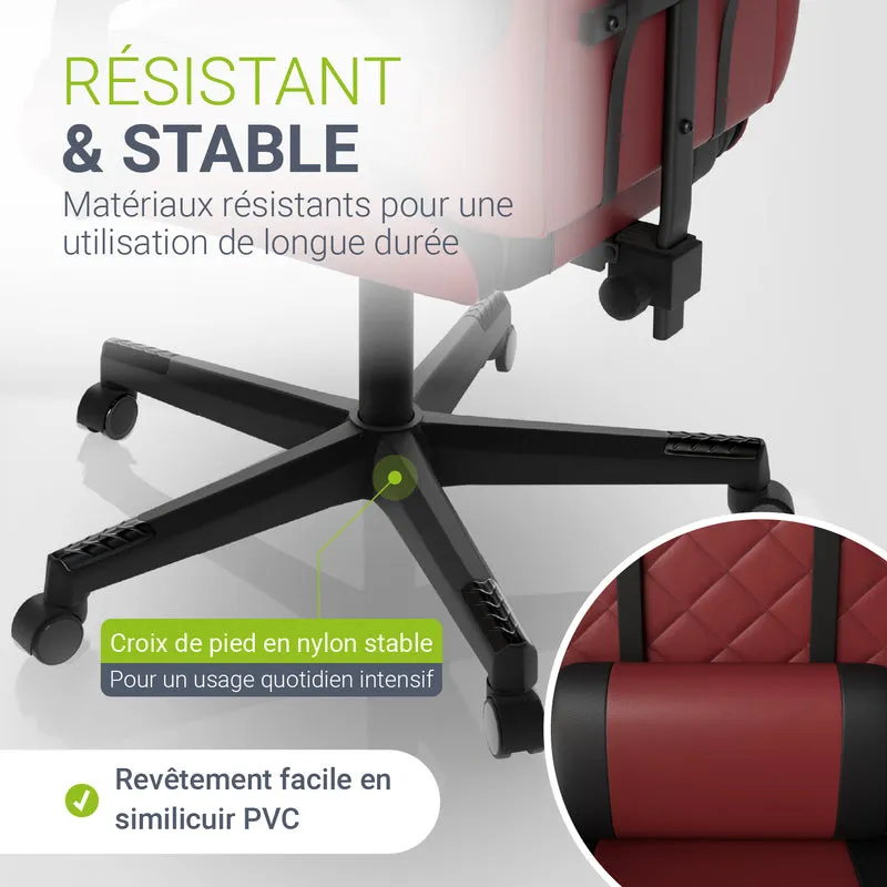 Chaise gamer HyperSeat – simili cuir, réglable