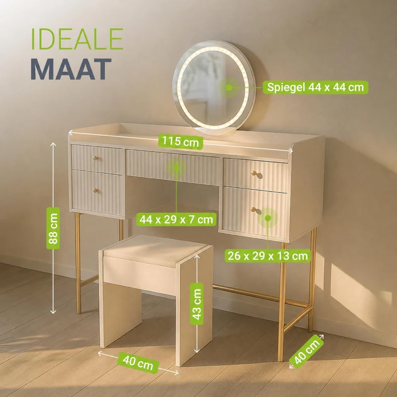 Coiffeuse avec miroir Samira