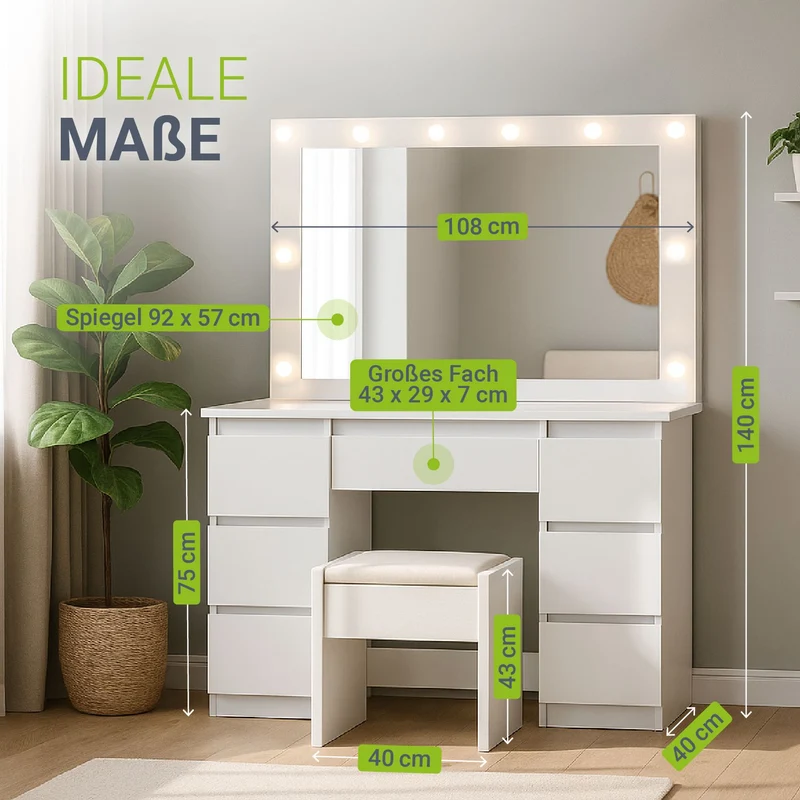 Coiffeuse avec miroir Lilia