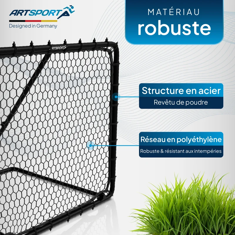 Filet de rebond de football Power Pass – 100 x 100 cm