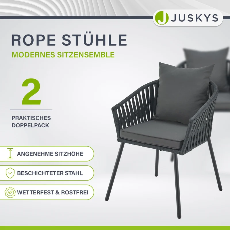 Ensemble de 2 chaises en corde