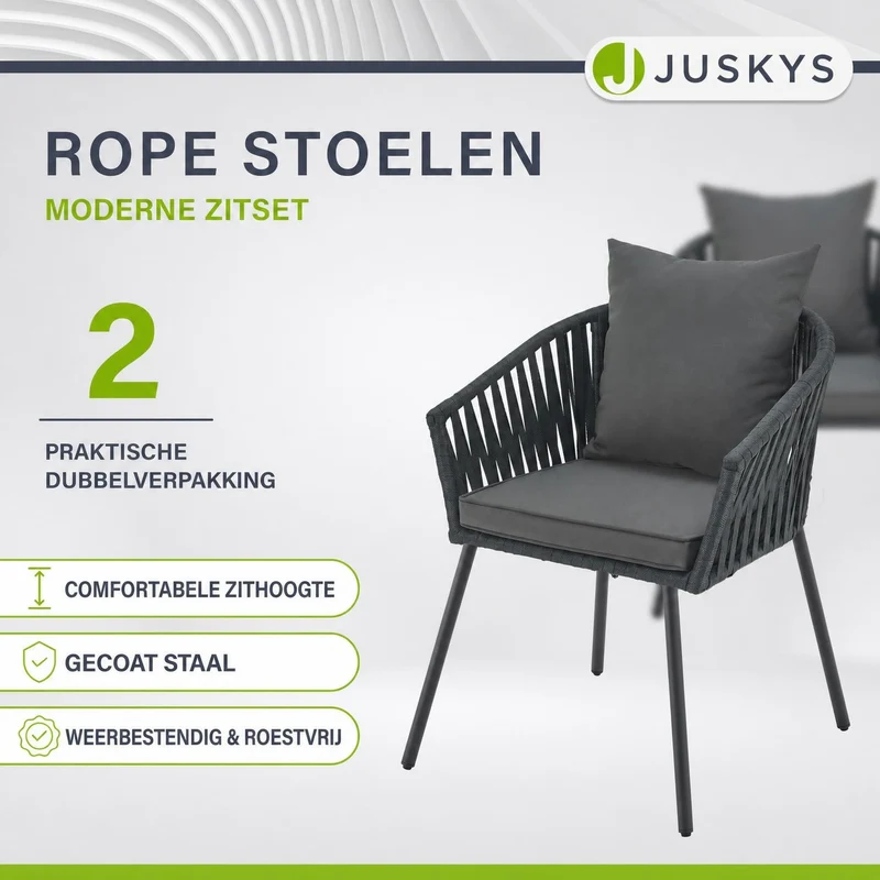 Ensemble de 2 chaises en corde