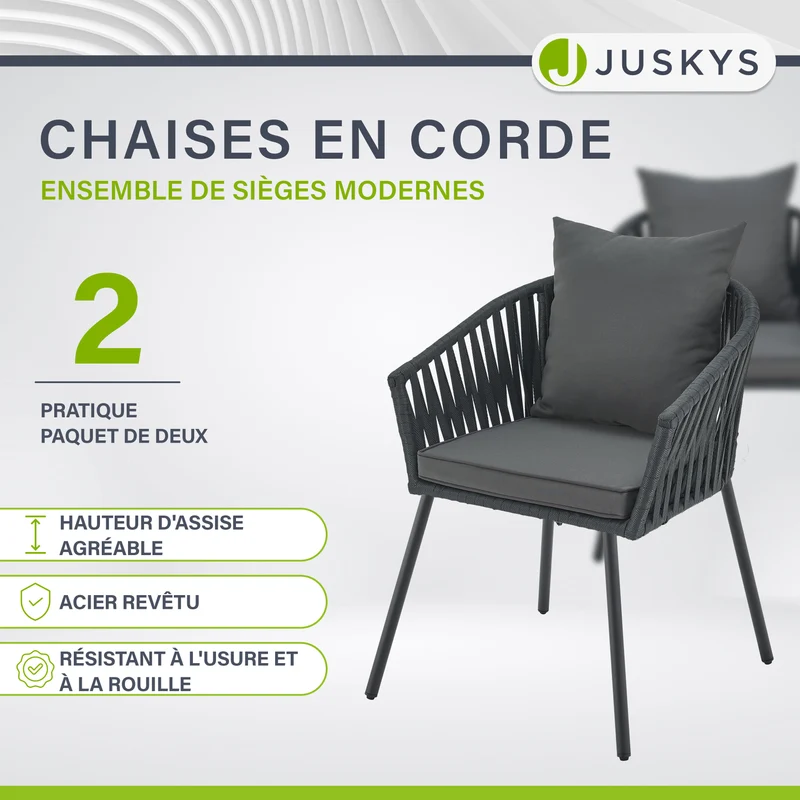 Ensemble de 2 chaises en corde