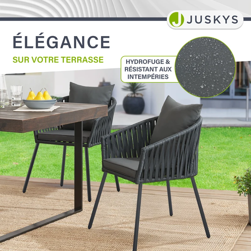 Ensemble de 2 chaises en corde