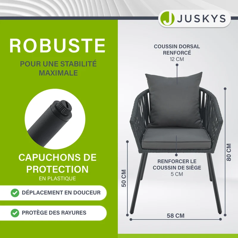 Ensemble de 2 chaises en corde