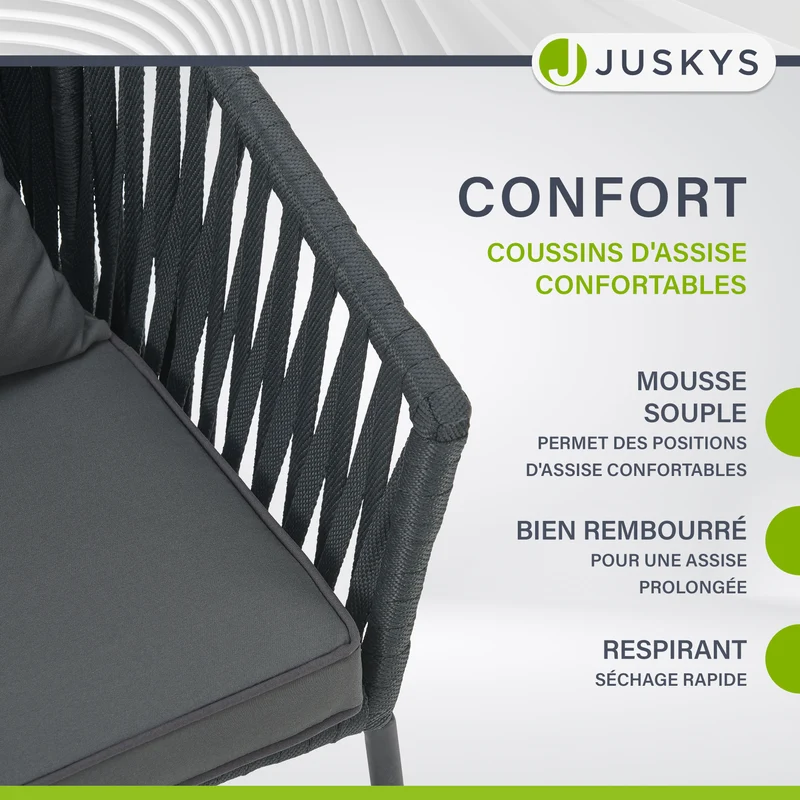 Ensemble de 2 chaises en corde