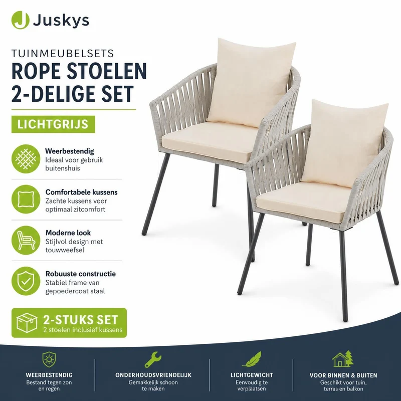 Ensemble de 2 chaises en corde