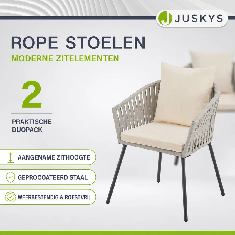 Ensemble de 2 chaises en corde