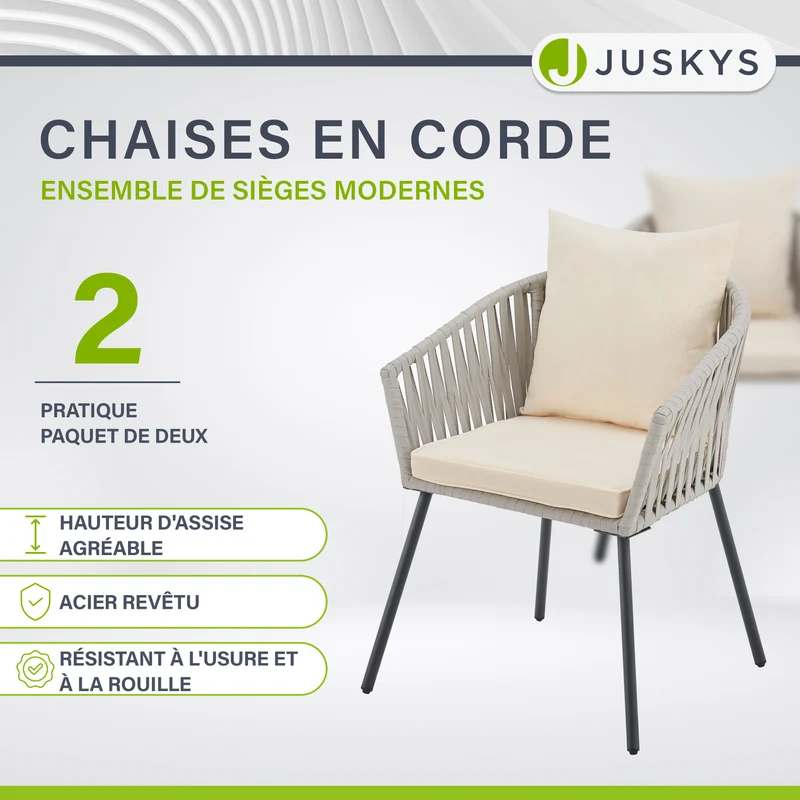 Ensemble de 2 chaises en corde