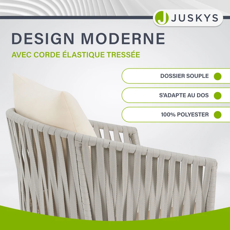 Ensemble de 2 chaises en corde