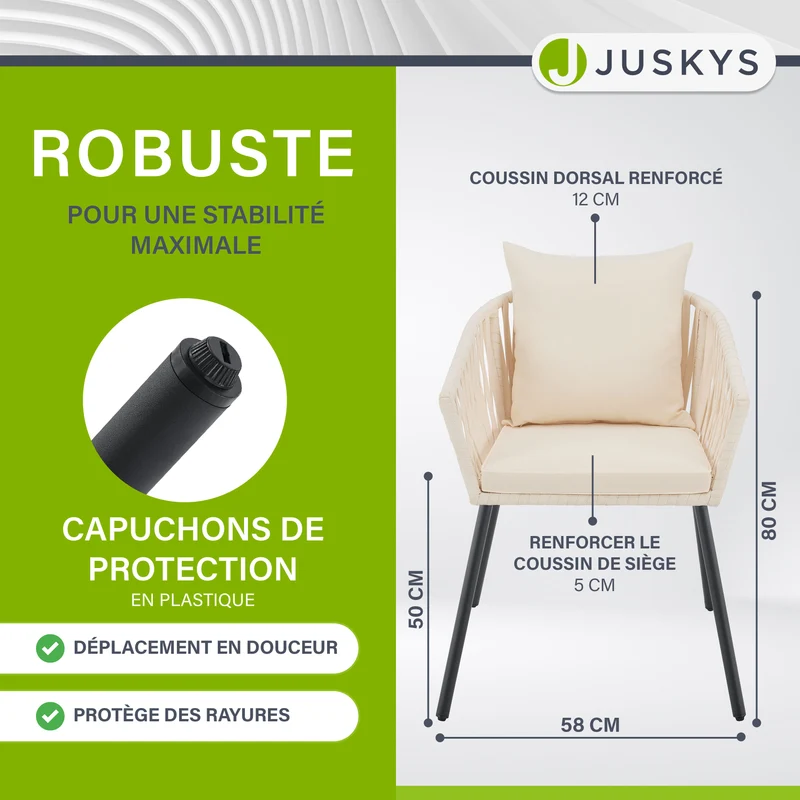 Ensemble de 2 chaises en corde