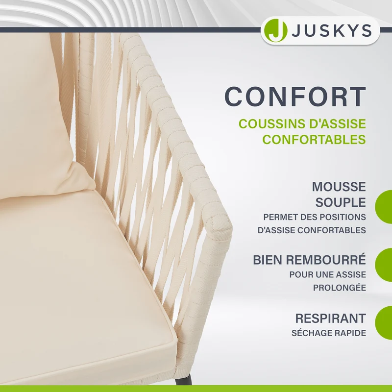 Ensemble de 2 chaises en corde